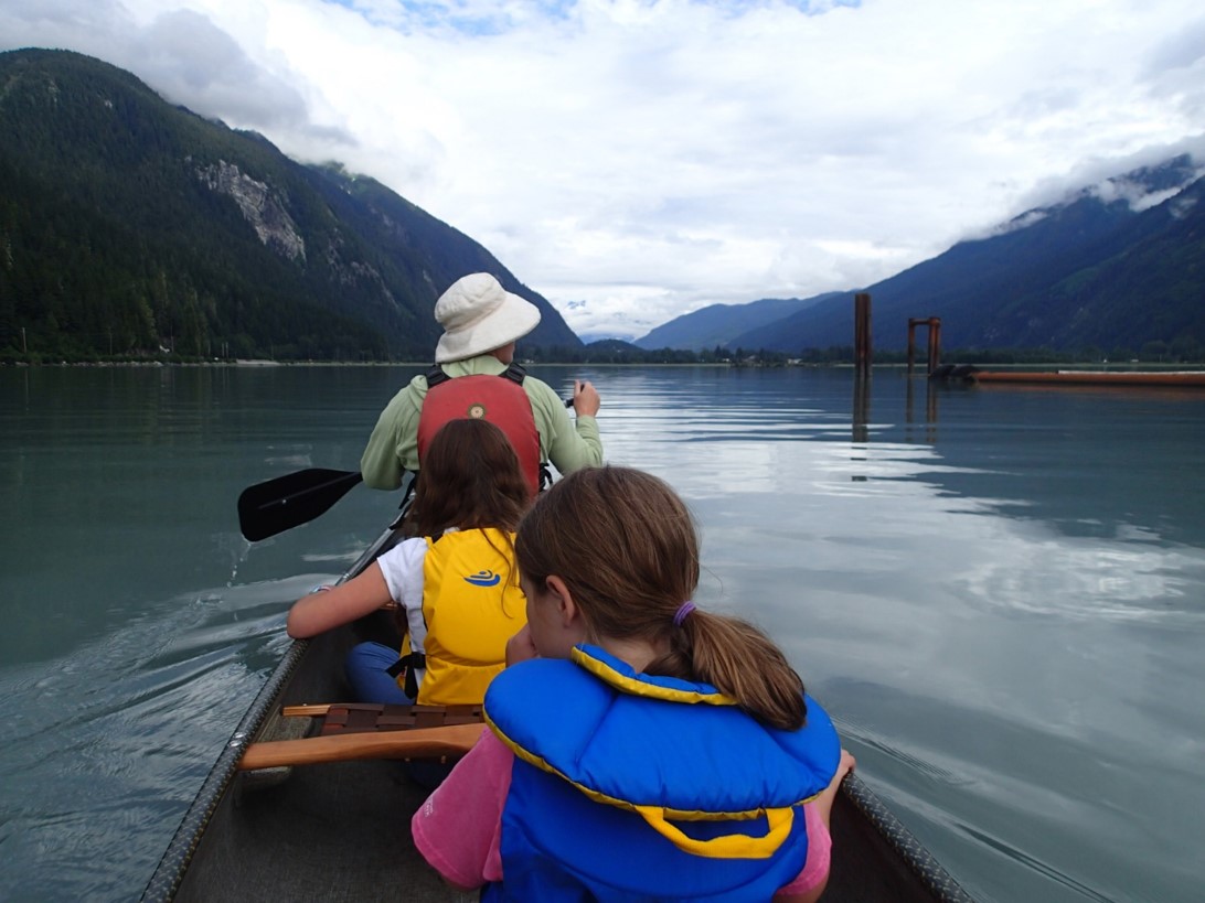 Canoeing in the Pacific Ocean