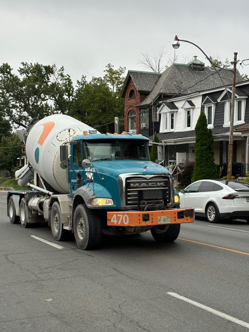 Rebar cage being moved into position.